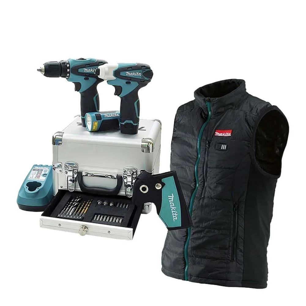 Kit Furadeira Parafusadeira de Impacto LCT303X Makita e Colete Térmico Tamanho L