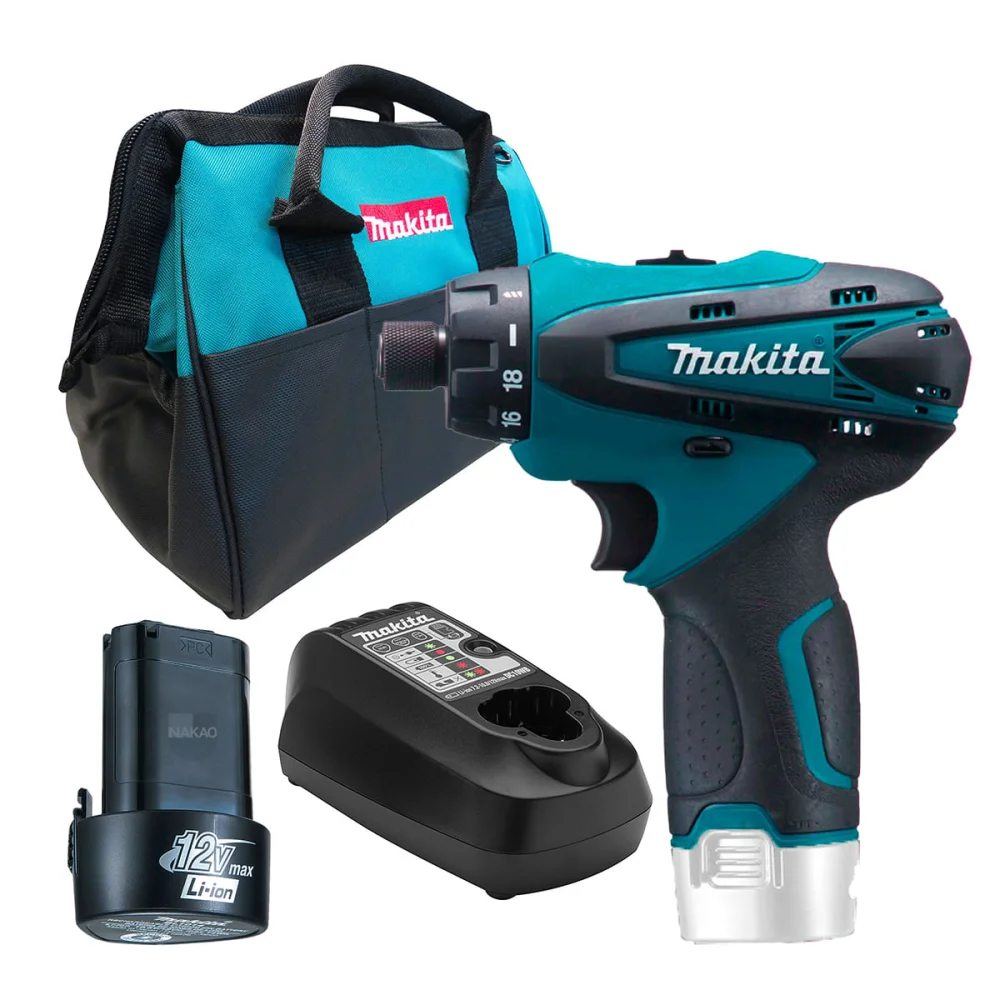 Kit Furadeira Parafusadeira DF030DZ Makita Bateria e Carregador Bolsa de Lona