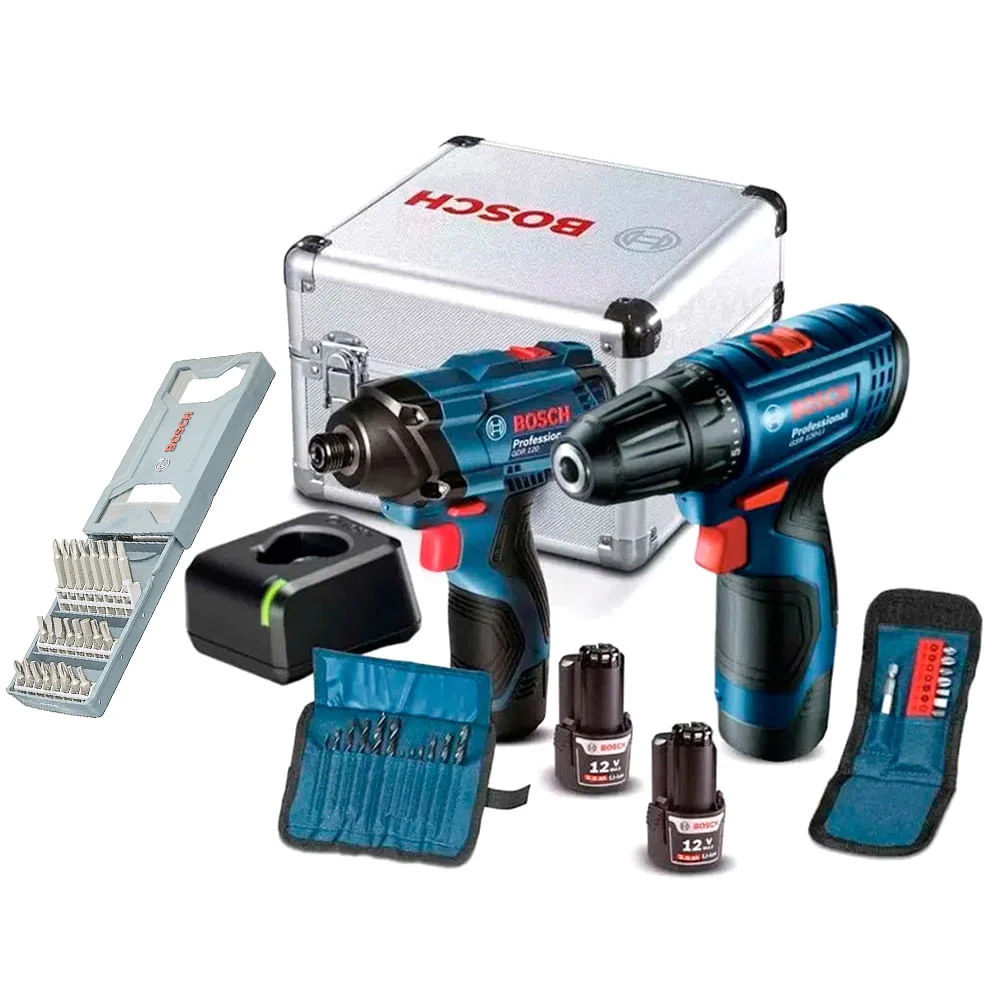 Kit Furadeira Parafusadeira GDR120-Li Maleta e Jg Pontas 25 Peç Bosch