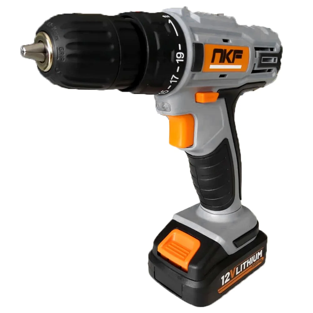 Kit Furadeira Parafusadeira Maleta 13 Acessórios FP12X e 2 Baterias 12V NKF