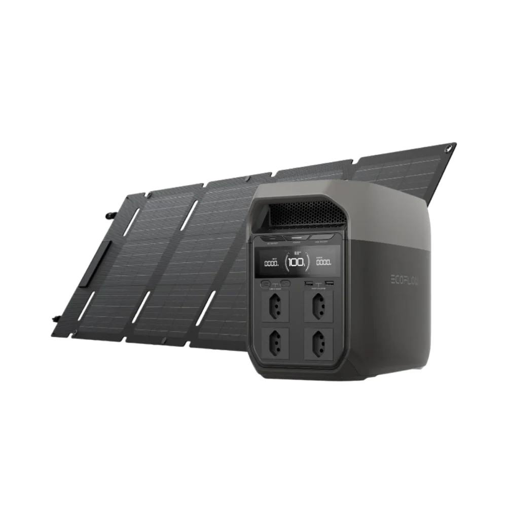 Kit Gerador de Energia 1800 W Delta 3 e Painel Solar 45W Portátil Ecoflow