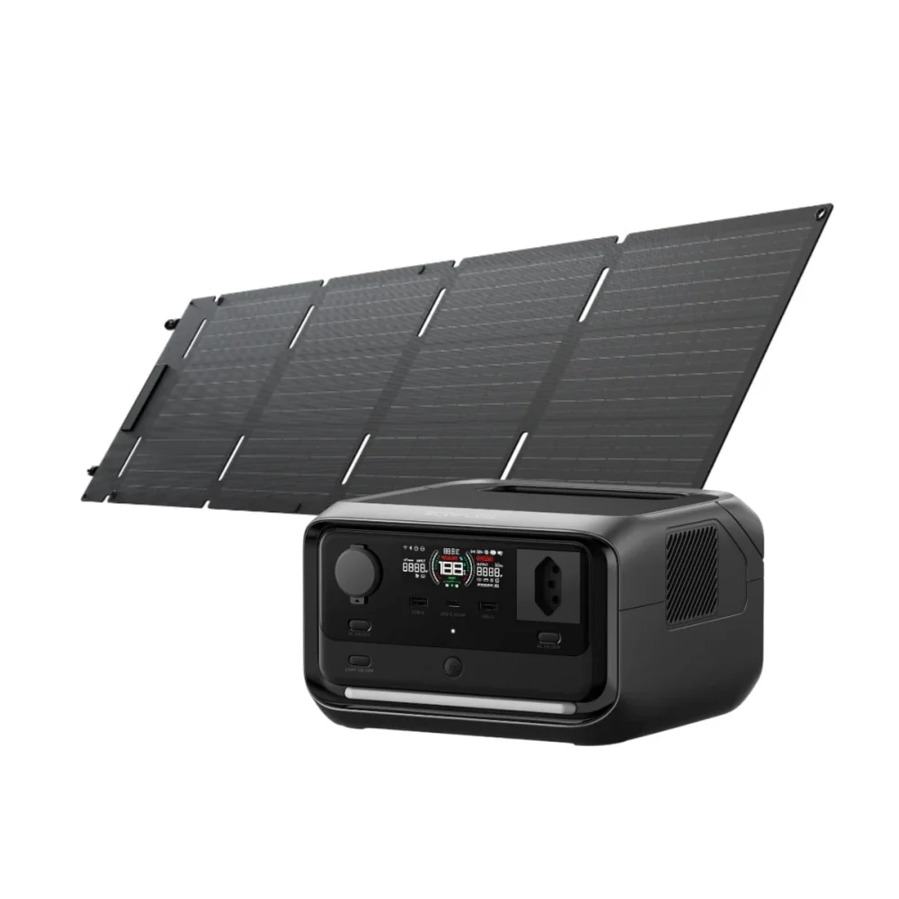 Kit Gerador de Energia 286Wh River 3 Plus e Painel Solar Portátil 60W EcoFlow