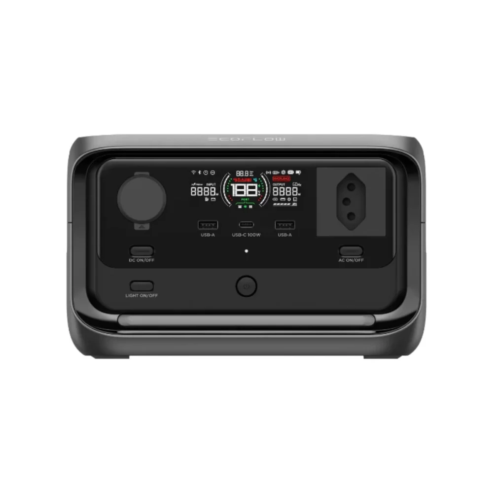 Kit Gerador de Energia 286Wh River 3 Plus e Painel Solar Portátil 60W EcoFlow