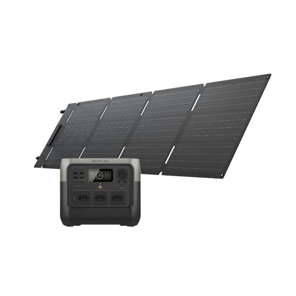 Kit Gerador de Energia 768Wh River 2 Pro e Painel Solar Portátil 60W EcoFlow