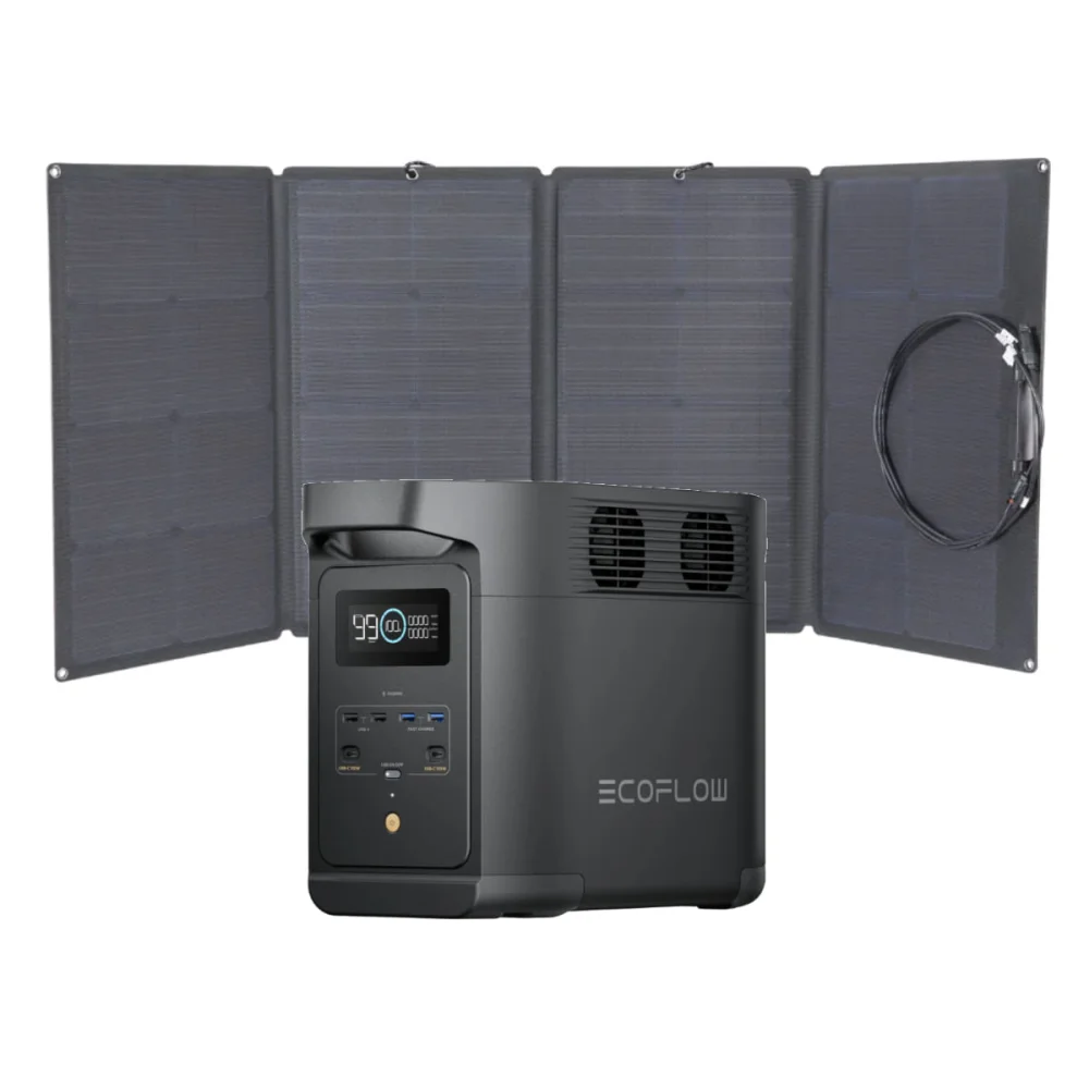 Kit Gerador de Energia Portátil E980 e Painel Solar Portátil 160W EcoFlow