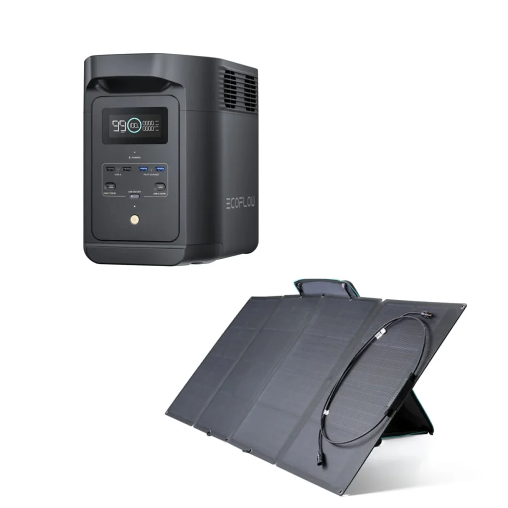 Kit Gerador de Energia Portátil E980 e Painel Solar Portátil 160W EcoFlow