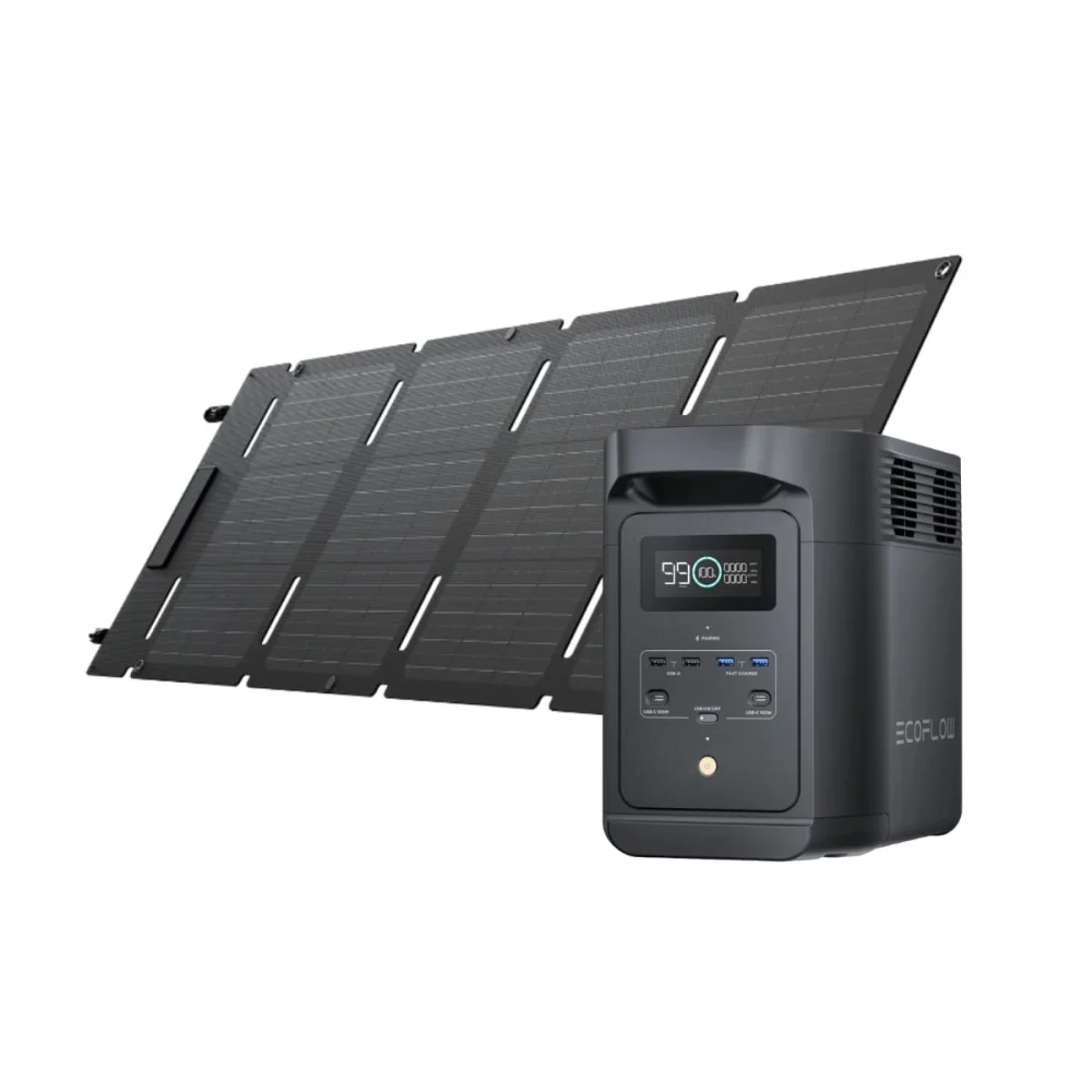 Kit Gerador de Energia Portátil E980 e Painel Solar Portátil 45W EcoFlow