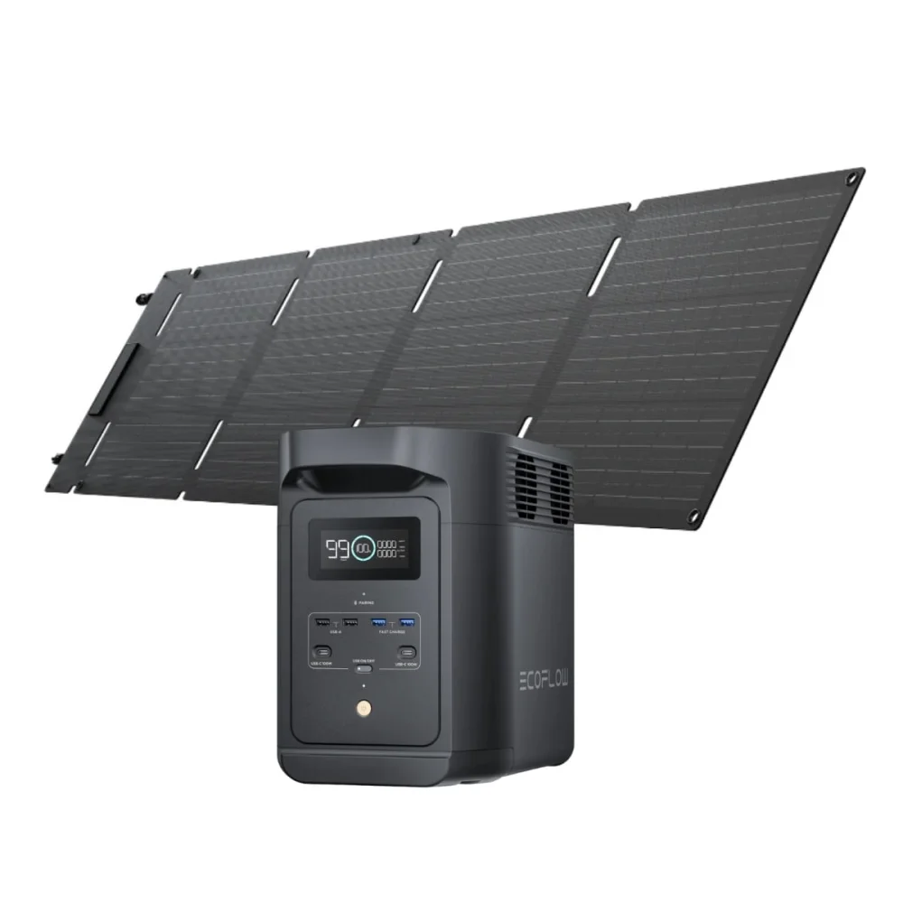 Kit Gerador de Energia Portátil E980 e Painel Solar Portátil 60W EcoFlow
