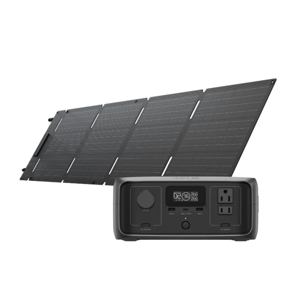 Kit Gerador River 3 e Painel Solar 60W Portátil 7001701026 Ecoflow 110 Volts