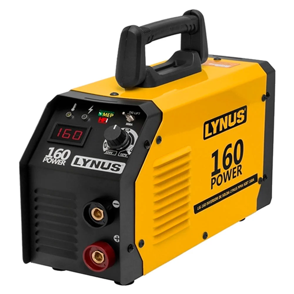 Kit Inversor de Solda MMA160A Lynus e Máscara MSL-350F e 2 Esquadros Angular 35Kg Bivolt