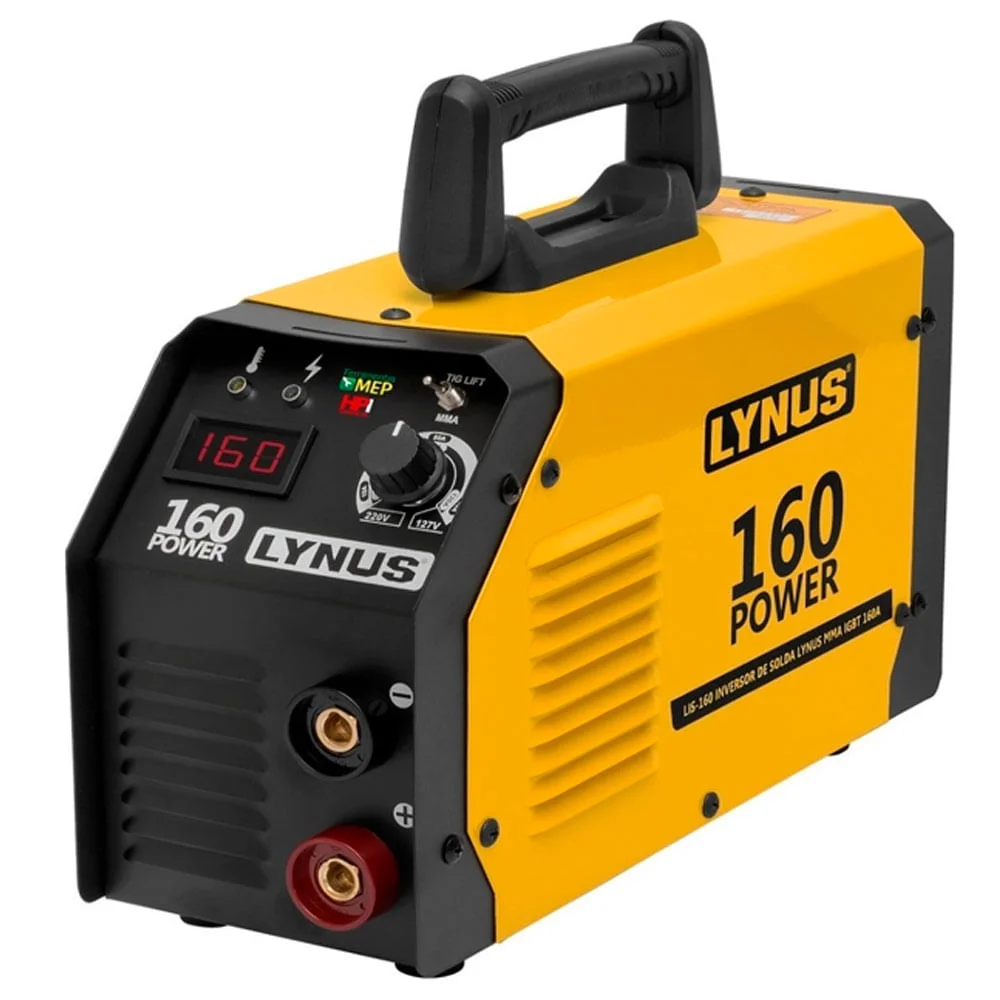 Kit Inversora de Solda MMA160A Lynus e Másc Solda SR1 e 2 Esquadros Angular 12Kg Bivolt