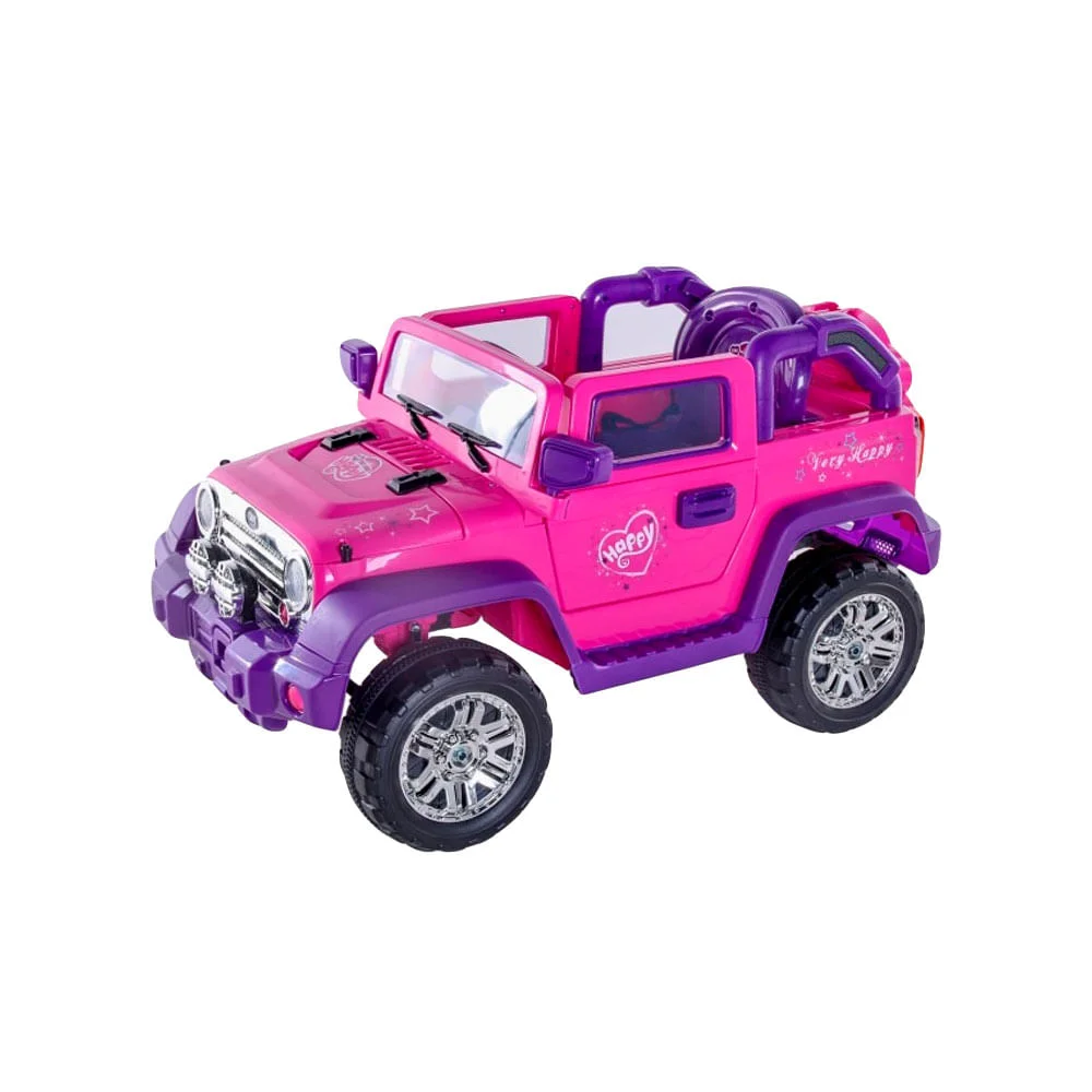 Kit Jipe Elétrico Rali Rosa com Controle Remoto 927500 Bel Brink e Colete Boia