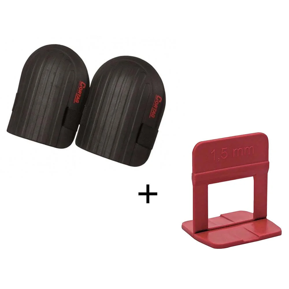 Kit Joelheira em EVA para Assentamento e Pacote com 100 Espaçadores 15mm