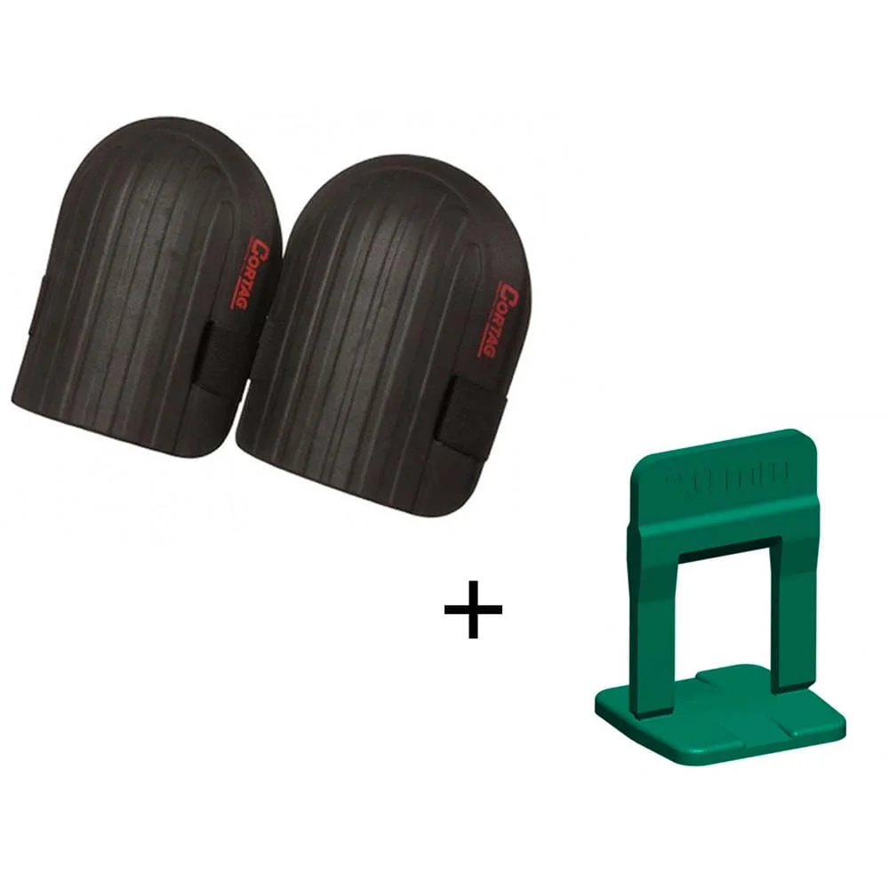 Kit Joelheira em EVA para Assentamento e Pacote com 100 Espaçadores 20mm
