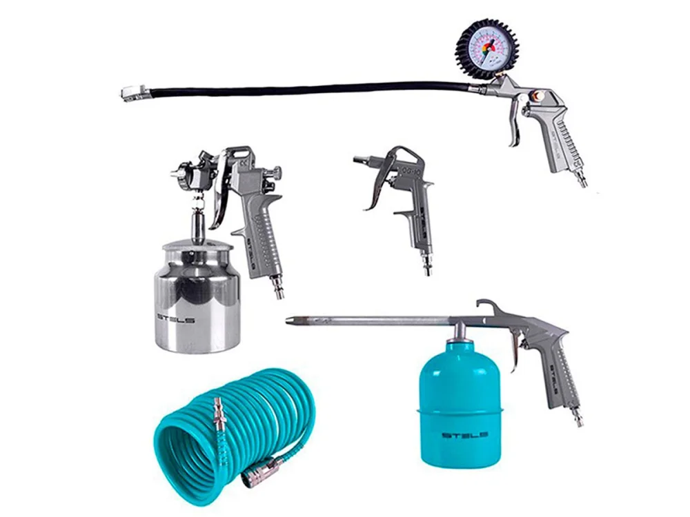 Kit Jogo Acessórios para Compressor e Pistola para Pintura Tanque Alto 600ml