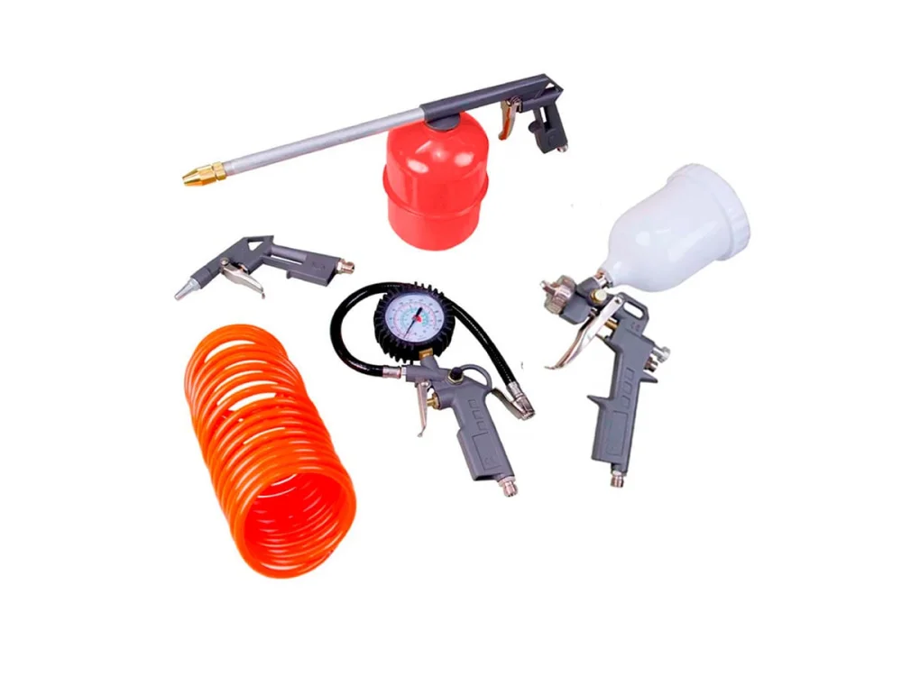 Kit Jogo de Acessórios para Compressor Tanque Alto e Pistola para Pintura