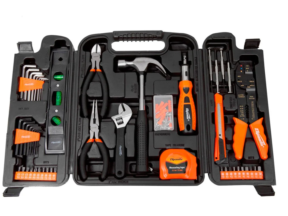 Kit Jogo Ferramentas Montagem em Bancada 129Pç e Broca Forstner 5Pç e Paquímetro