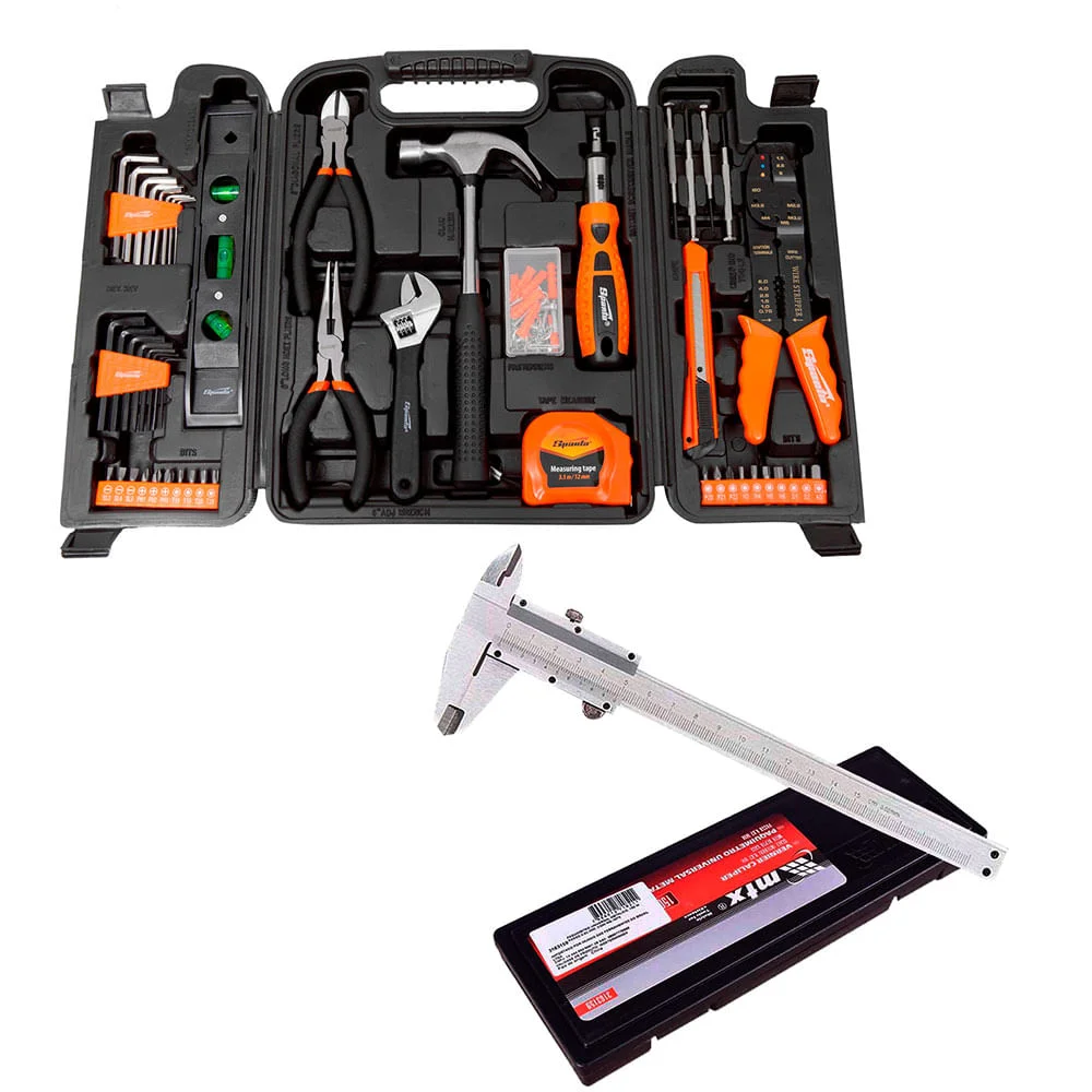 Kit Jogo Ferramentas para Montagem em Bancada e Paquímetro Univiversal 6 Pol