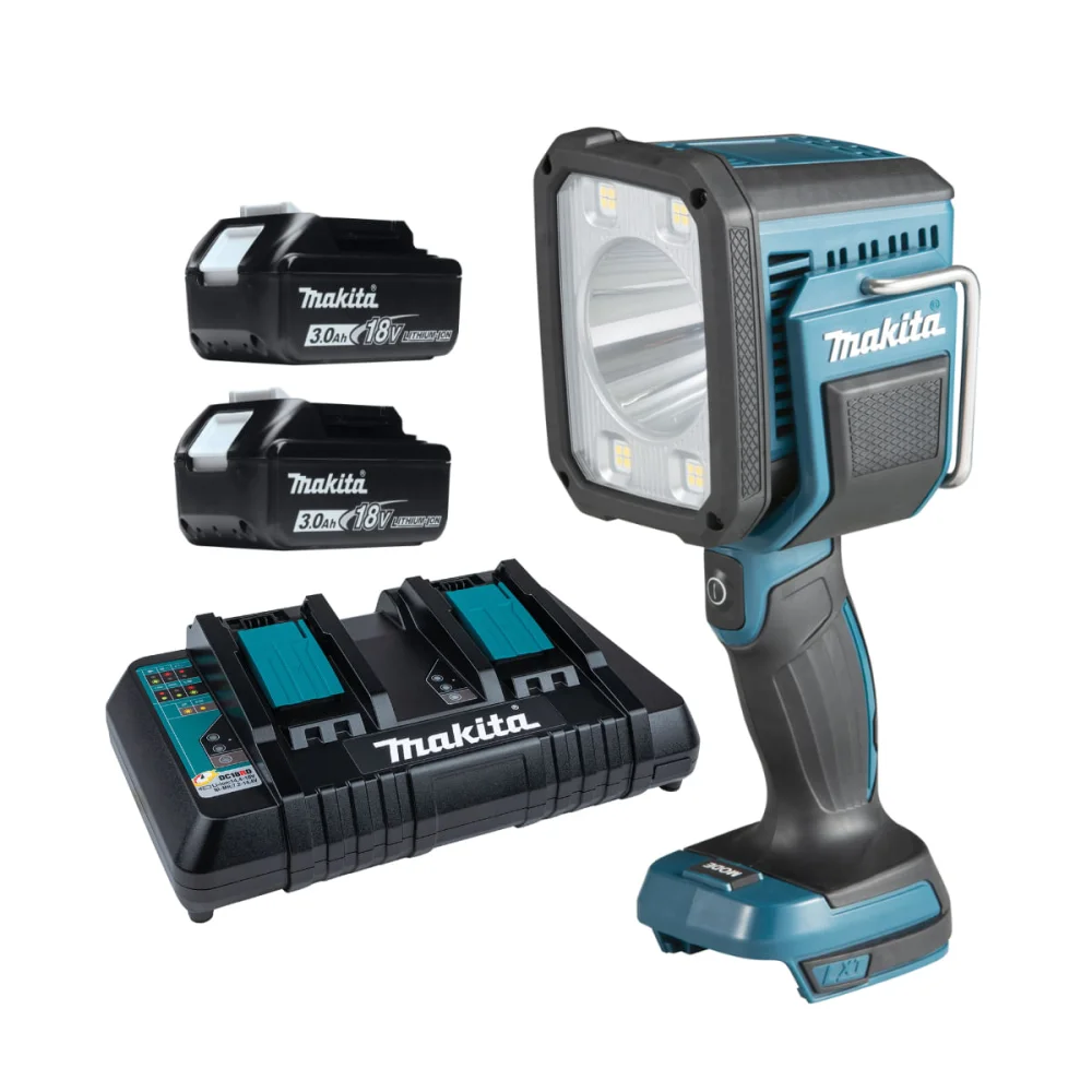 Kit Lanterna de Led DML812 Makita e 2 Baterias 18V 3.0Ah e Carregador DC18RD