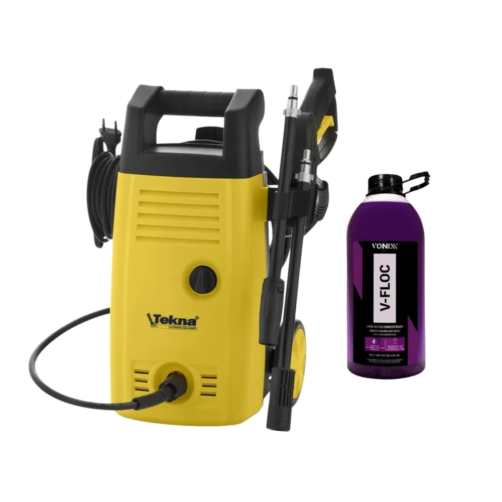 Kit Lavadora de Alta Pressão 1400 Watts HLX110V Tekna e Shampoo V-Floc 3 Litros
