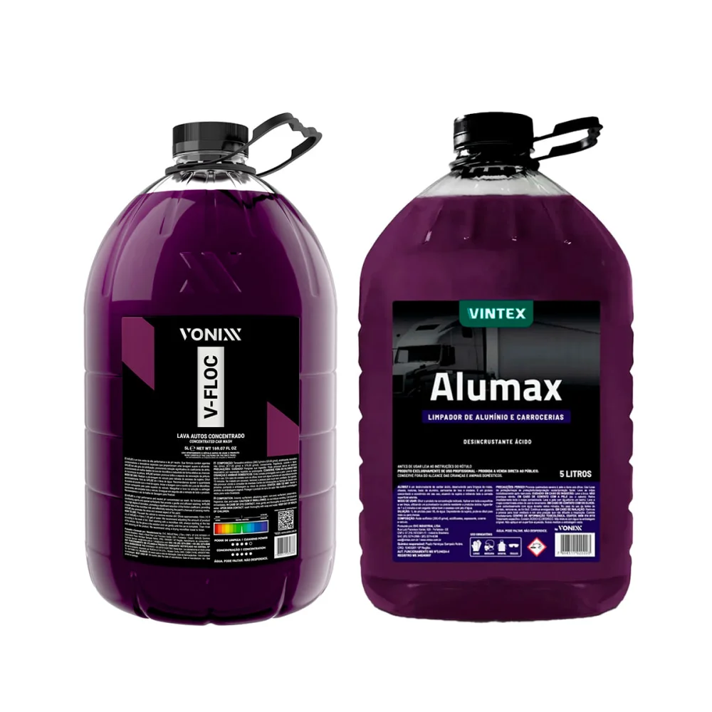 Kit Limpa Baú Motor Chassi Desengraxante 5L Vonixx e Shampoo Automotivo V-Floc