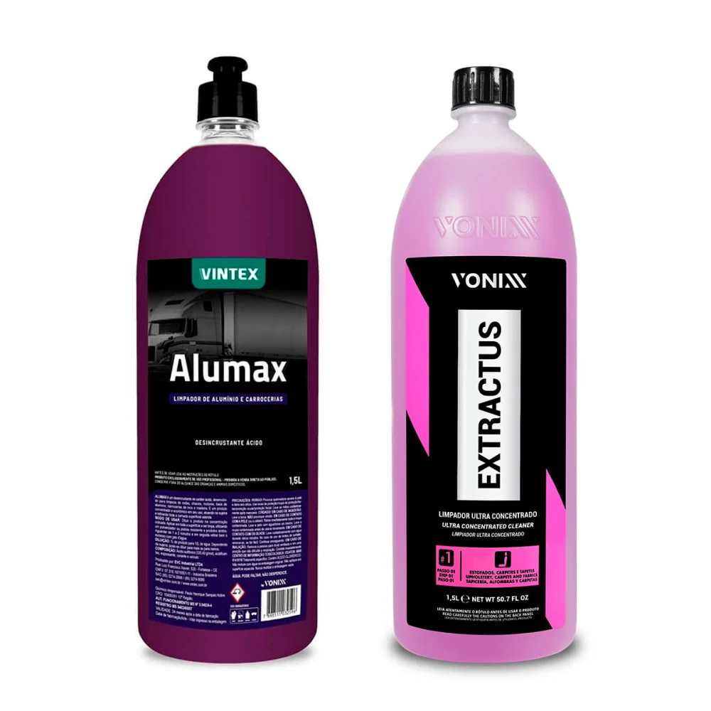Kit Limpa Baú Motor Chassi Desengraxante Vonixx e Extractus Limpador Ultra 1.5L