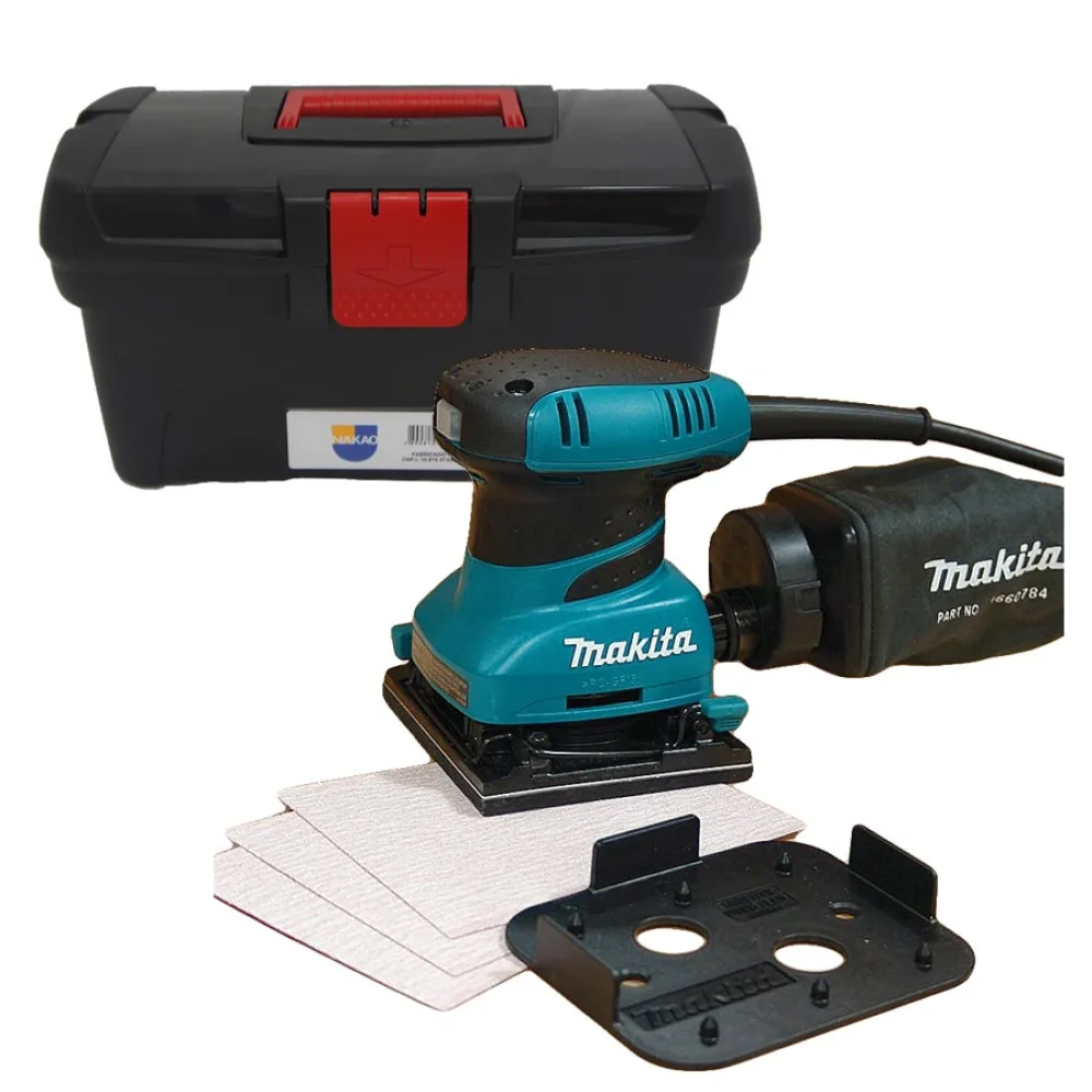Kit Lixadeira Orbital com Coletor de Pó BO4556 Makita e Caixa de Ferramentas 12