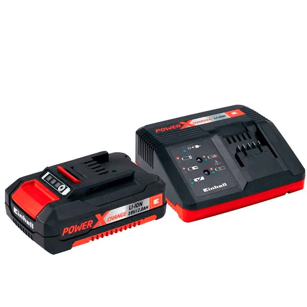 Kit Lixadeira Roto Orbital à Bateria Einhell e Carregador e Bateria 18V 2,0AH