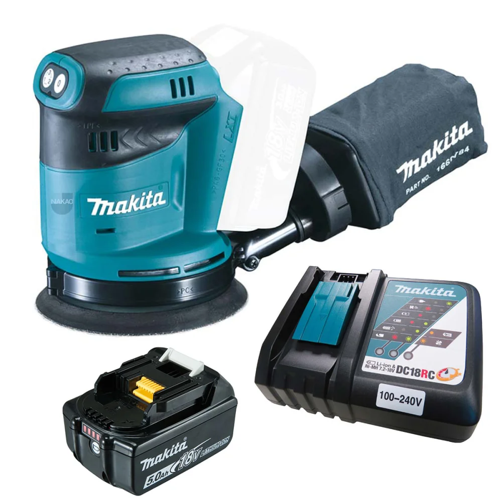Kit Lixadeira Roto Orbital DBO180Z Makita e Bateria BL1850B e Carregador