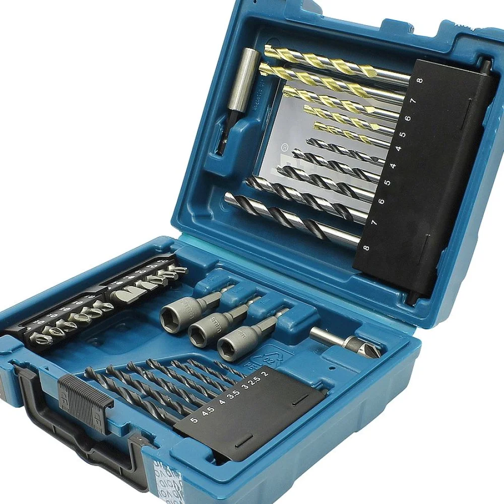 Kit Maleta com Brocas para Metal e Madeira e Alvenaria e Acessórios 34 Peç D-36980 Makita