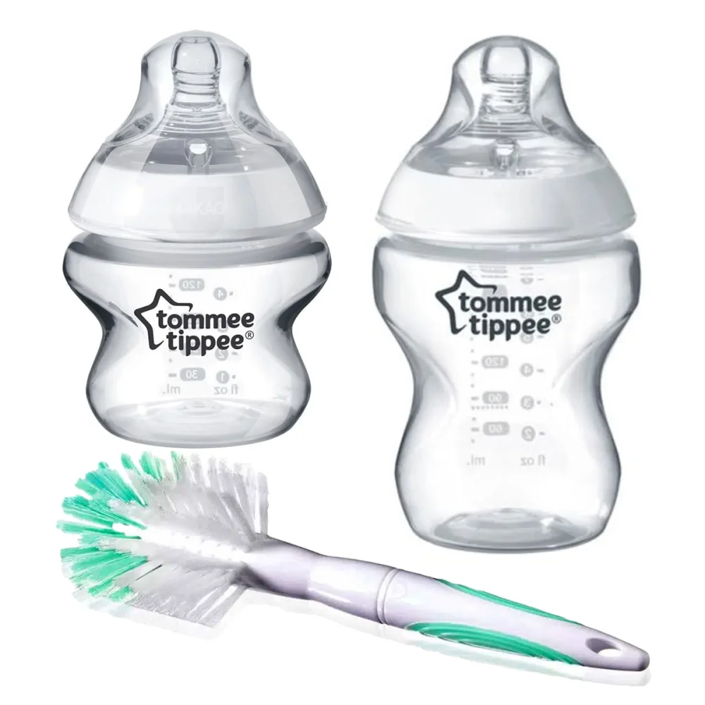Kit Mamadeira Closer 150ml e 260ml e Escova de Mamadeira Verde Tommee Tippee