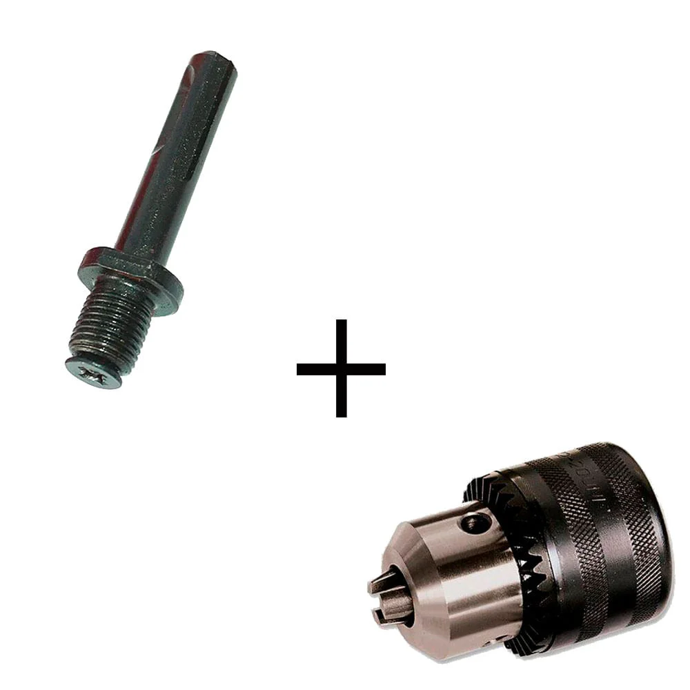 Kit Mandril 1/2 Pol com Chave e Adaptador com Rosca SDS Plus