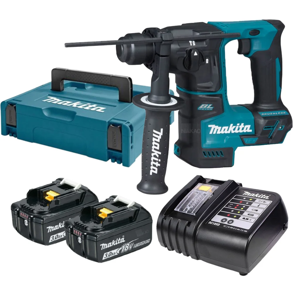 Kit Martelete à Bateria DHR171Z Makita e 2 Baterias 18V e Carregador e Maleta