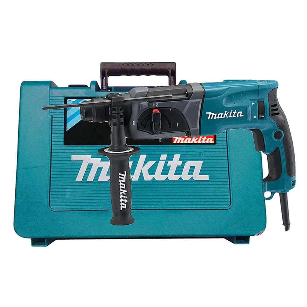 Kit Martelete Combinado 24mm 800W HR2470 Makita e 5 Brocas para Concreto 220 Volts