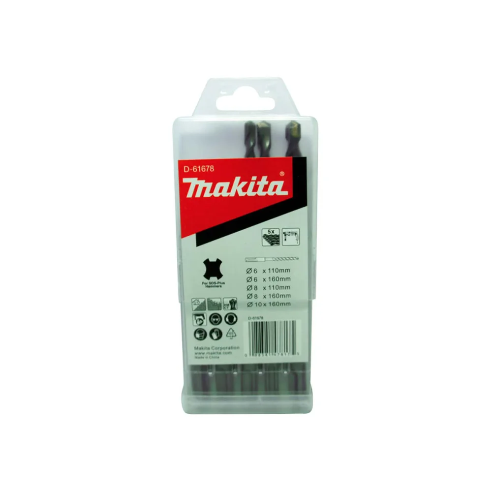 Kit Martelete Combinado 24mm 800W HR2470 Makita e 5 Brocas para Concreto 220 Volts