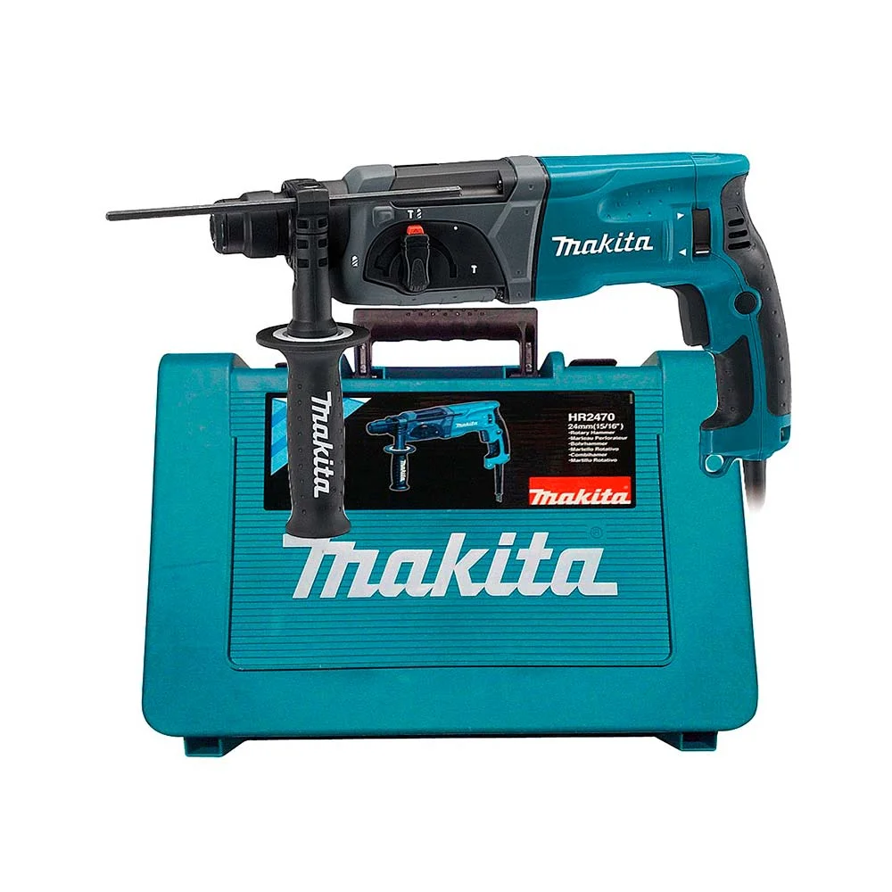 Kit Martelete Combinado 800W HR2470 Makita e Brocas e Talhadeira