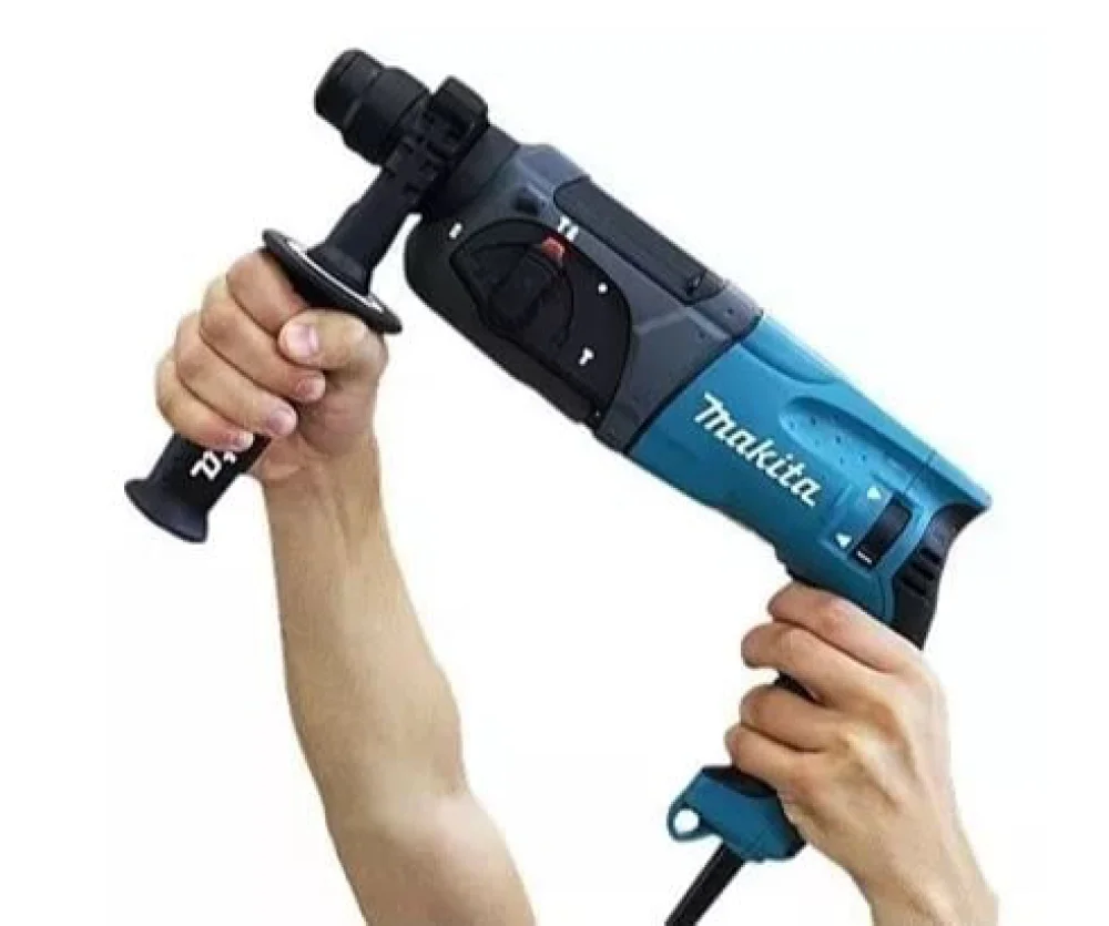 Kit Martelete Combinado Sds Plus HR2470 Makita e Broca e Talhadeira e Ponteira
