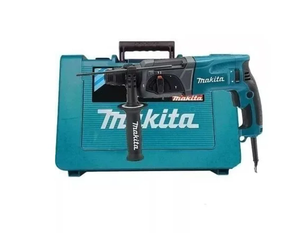 Kit Martelete Combinado Sds Plus HR2470 Makita e Broca e Talhadeira e Ponteira