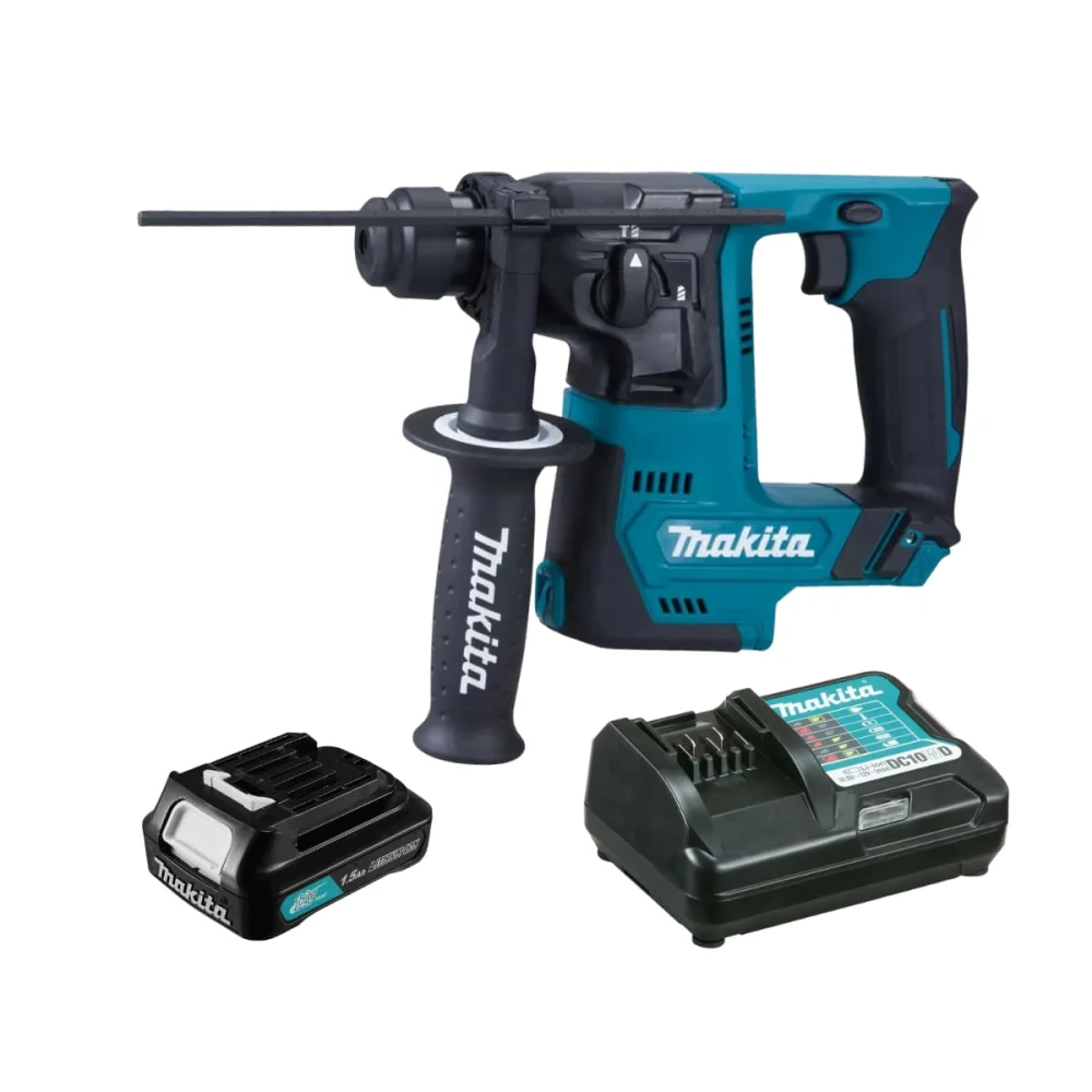 KIt Martelete Rotativo 14mm 12V CXT HR140DZ Makita e Bateria 1.5Ah e Carregador