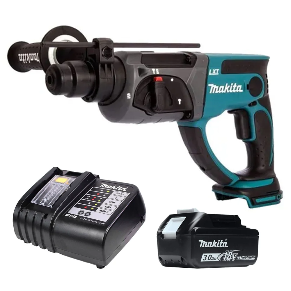 Kit Martelete Rotativo 20mm à Bateria DHR202Z Makita e Bateria 18V e Carregador