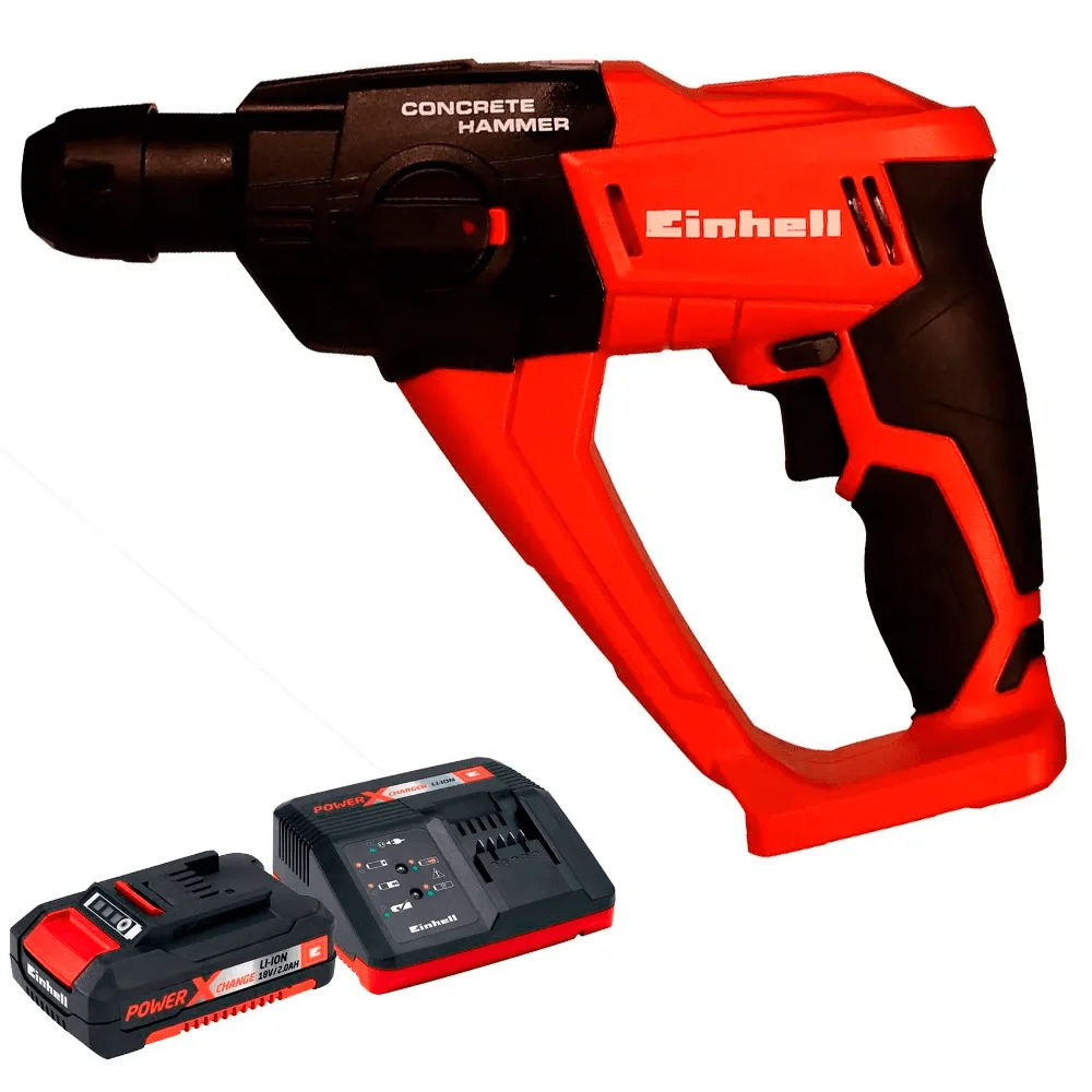 Kit Martelete Rotativo à Bateria TE-HD Einhell e Carregador e Bateria 18V 2,0AH