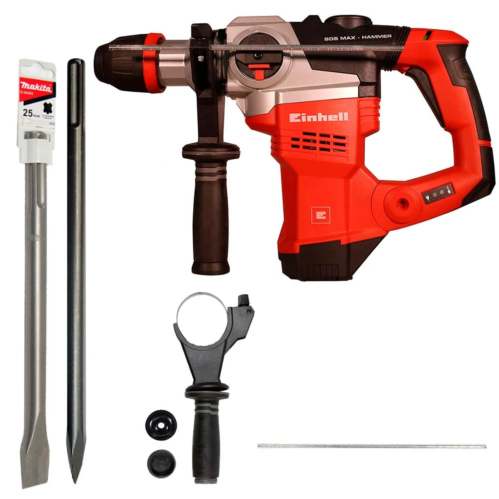 Kit Martelete Rotativo Rompedor 1050W TE-RH 38 Einhell e Ponteira e Talhadeira