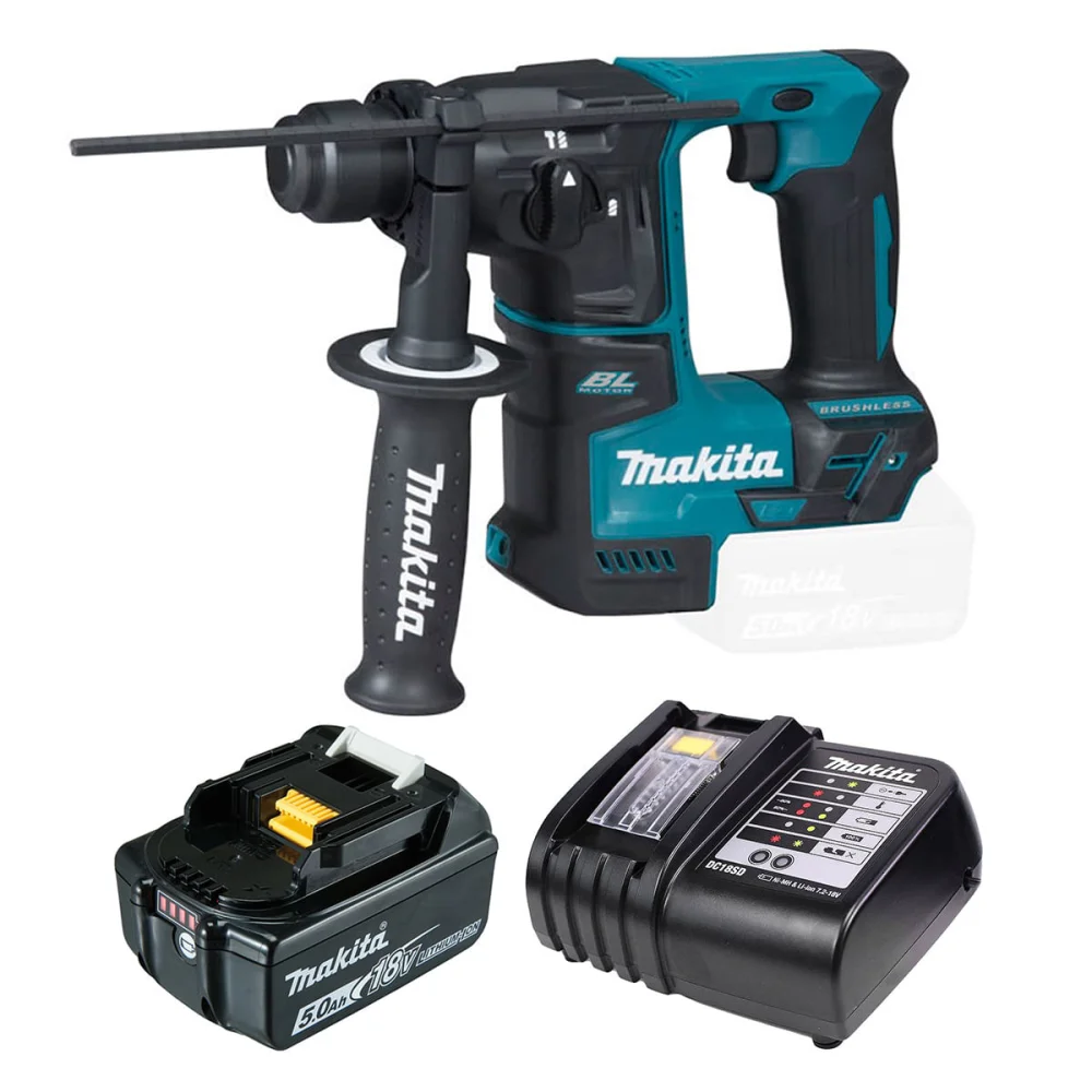 Kit Martelete Rotativo Rompedor DHR171Z Makita e Bateria 18V e Carregador DC18SD
