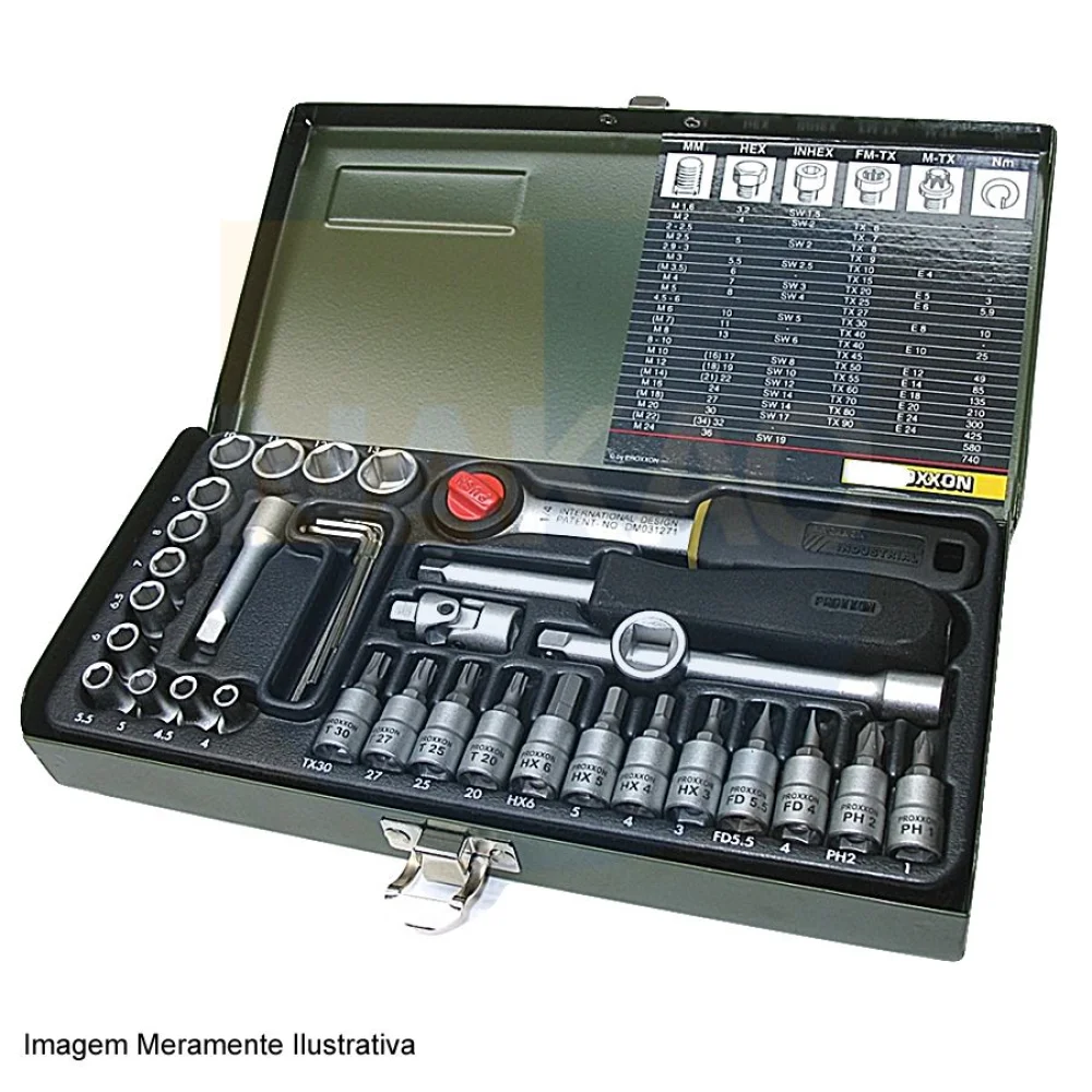 Kit Mecânica Precisão com Soquetes 36 Peç 23080 Proxxon