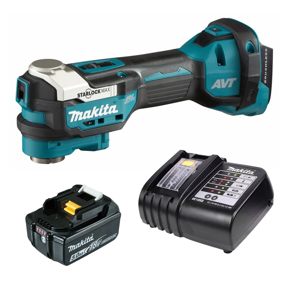Kit Multiferramenta à Bateria DTM52Z Makita e Bateria 18V e Carregador DC18SD