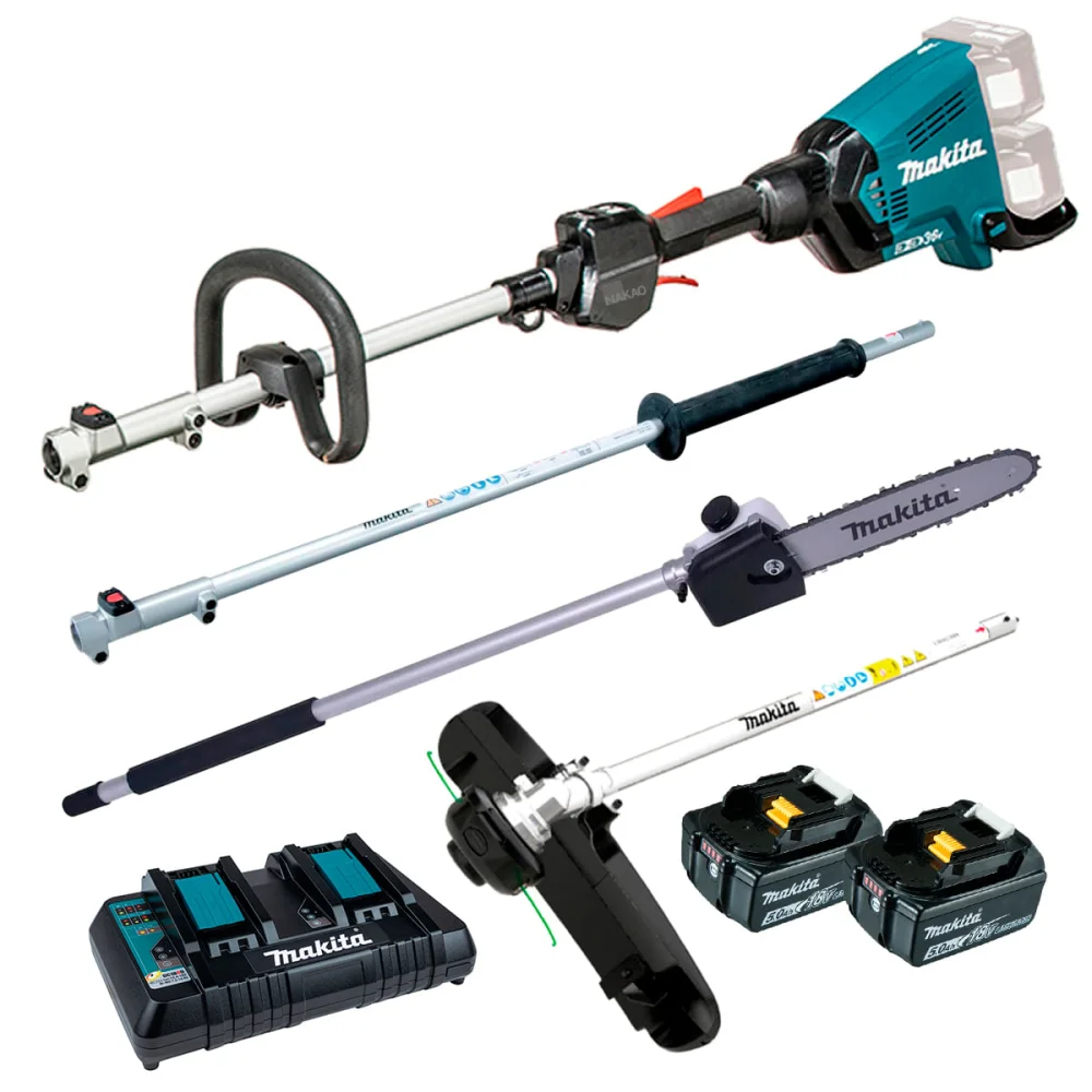 Kit Multifuncional 36V DUX60Z 2Baterias Carregador Extensor Roçadeira Motosserra