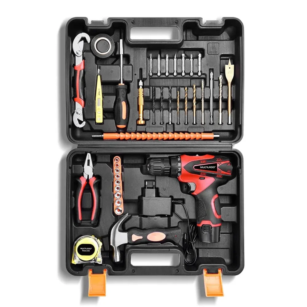 Kit Oficina com Parafusadeira à Bateria 12V e Acessórios HO073 Multilaser