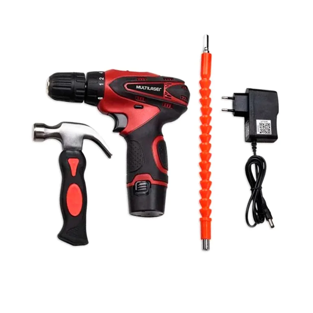 Kit Oficina com Parafusadeira à Bateria 12V e Acessórios HO073 Multilaser