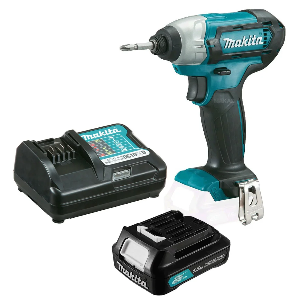 Kit Parafusadeira de Impacto à Bateria 12V TD110DZ Makita e Bateria e Carregador