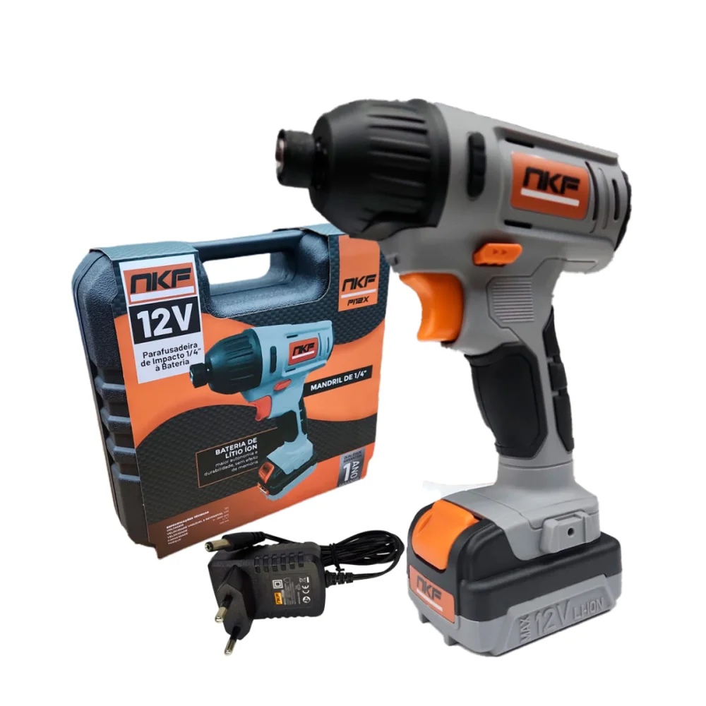 Kit Parafusadeira de Impacto à Baterias 12V PI12X NKF e Brinde B
